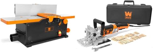 WEN JT3062 10-Amp 6-Inch 2-Blade Benchtop Jointer, Black & JN8504 8.5-Amp Plate and Biscuit Joiner with Case and Biscuits in Kuwait