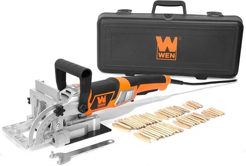 WEN JT3062 10-Amp 6-Inch 2-Blade Benchtop Jointer, Black & JN8504 8.5-Amp Plate and Biscuit Joiner with Case and Biscuits in Kuwait