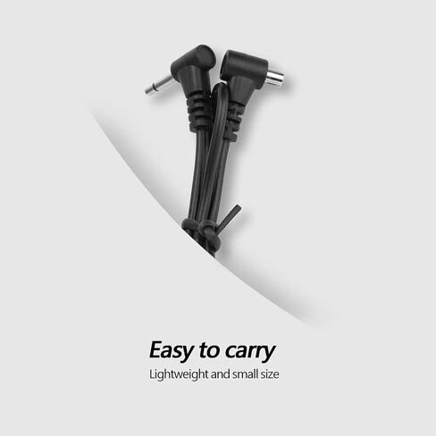 Zopsc Lightweight Flash PC Sync Cord 2.5mm Plug to Male PC Sync Cable, 12 Inch 30CM Cord for Camera Flash, Cable for Studio Lighting in Kuwait