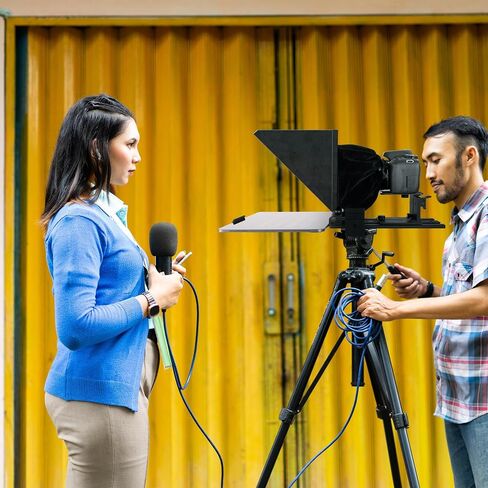 i7 /14-inch teleprompter with Remote Control, Adjustable Camera mounting Platform (Aluminum), rotatable Tempered Optical Glass, Carrying case Included. in Kuwait