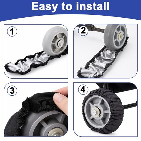 4 Pcs Baby Stroller Wheel Covers, Dustproof & Noise Reducing Protective Tire Covers,Stroller Dustproof Tire Protector for Toddler Car in Kuwait