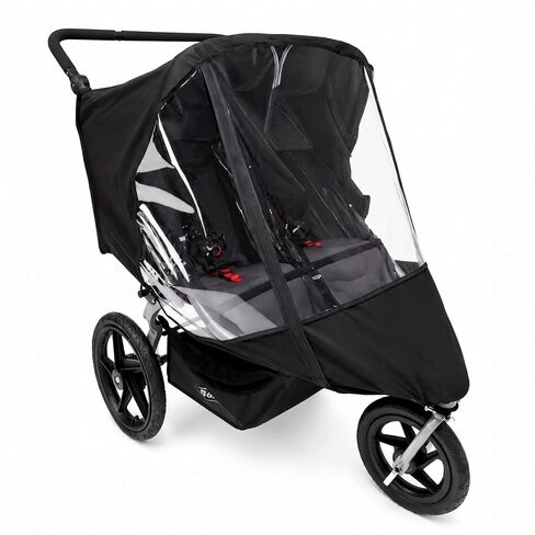 Rain Cover for BOB Gear Duallie Double Jogging Strollers - Zipper Access, EVA, High Performance Weather Shield by SASHA'S (Stroller Not Included) in Kuwait