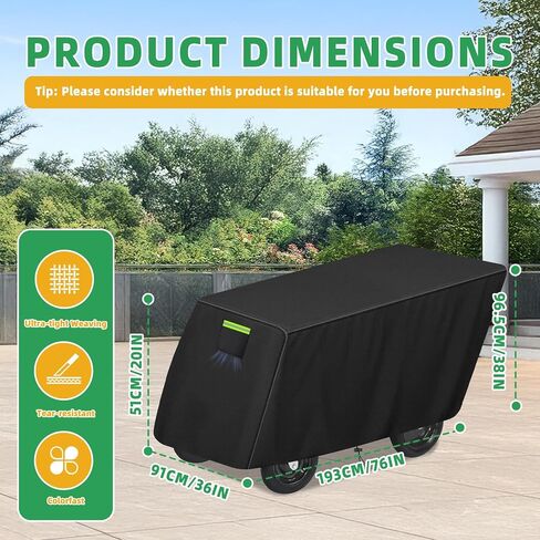 6-Passenger Stroller Cover Compatible with Angeles Bye Bye Buggy, 600D Heavy-Duty Waterproof Protection with 50+ UPF UV Shield, for Commercial Daycare & Preschool Strollers, Black in Kuwait