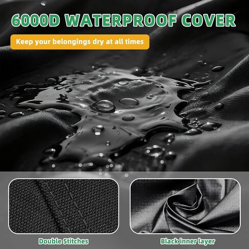 6-Passenger Stroller Cover Compatible with Angeles Bye Bye Buggy, 600D Heavy-Duty Waterproof Protection with 50+ UPF UV Shield, for Commercial Daycare & Preschool Strollers, Black in Kuwait