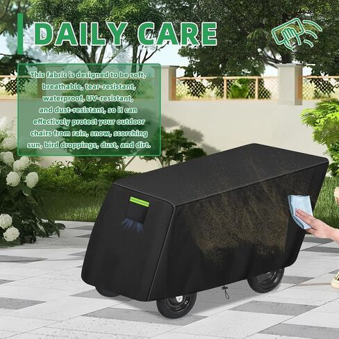 6-Passenger Stroller Cover Compatible with Angeles Bye Bye Buggy, 600D Heavy-Duty Waterproof Protection with 50+ UPF UV Shield, for Commercial Daycare & Preschool Strollers, Black in Kuwait
