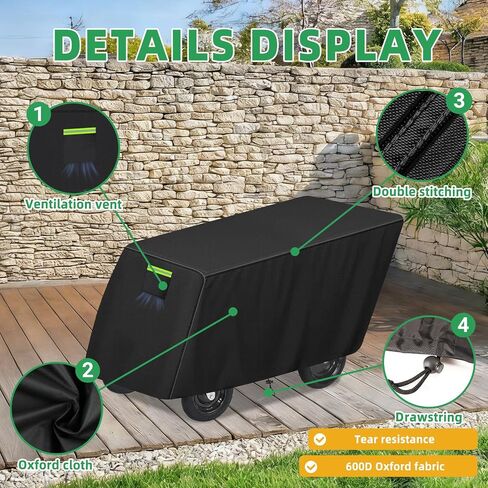 6-Passenger Stroller Cover Compatible with Angeles Bye Bye Buggy, 600D Heavy-Duty Waterproof Protection with 50+ UPF UV Shield, for Commercial Daycare & Preschool Strollers, Black in Kuwait