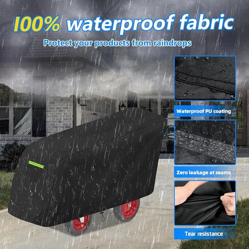 6 Passenger Seater Stroller Cover,600D Heavy Duty Waterproof & Dustproof Covers for Buggy Tarp Commercial Daycare and Preschool Strollers, All-Weather, Black in Kuwait