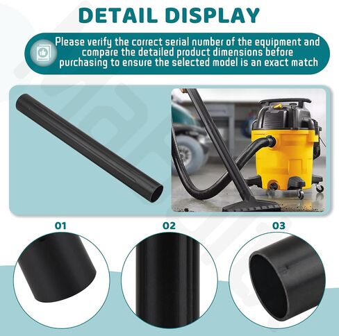 2 Pcs Extension Wand Replacement for Dewalt DXVA19-1202, 1-7/8" x 17.56" Wet/Dry Vacuum Cleaners Hose, Fit DXV05S, DXV06G, DXV08S, DXV04T, DXV05P, DXV10SA, DXV10SB, DXV06P, DXV09P, DXV09PA, DXV10P in Kuwait