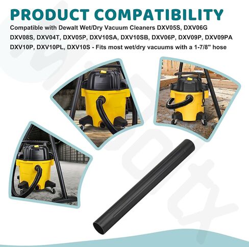 2 Pcs Extension Wand Replacement for Dewalt DXVA19-1202, 1-7/8" x 17.56" Wet/Dry Vacuum Cleaners Hose, Fit DXV05S, DXV06G, DXV08S, DXV04T, DXV05P, DXV10SA, DXV10SB, DXV06P, DXV09P, DXV09PA, DXV10P in Kuwait
