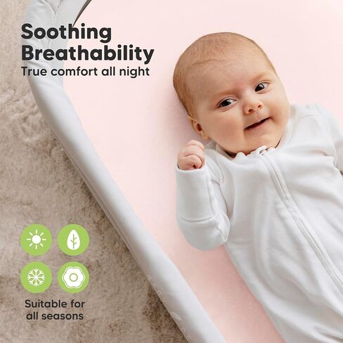 KeaBabies 2-Pack Bassinet Sheets for Girls, Boys and 2-Pack Bassinet Sheets - 33x17 Universal Baby Mattress Pad Protector Cover - Soft and Breathable Baby Bedding Cover in Kuwait