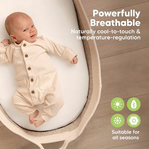 KeaBabies 2-Pack Bassinet Sheets for Girls, Boys and 2-Pack Bassinet Sheets - 33x17 Universal Baby Mattress Pad Protector Cover - Soft and Breathable Baby Bedding Cover in Kuwait