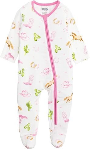 Mud Pie Baby Girl Pink Horse Zip Sleeper in Kuwait