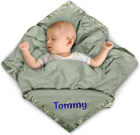 Personalized Baby Blanket with Name & Birth Date Receiving Blankets for Boys & Girls - 36"x36" Soft and Breathable Swaddle Blanket - Baby Shower or Newborn Gifts - Lilac in Kuwait