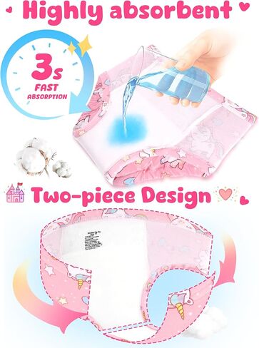 Girls Potty Training Underwear Toilet Potty Underpants Cotton Absorbent Leak-Resistant Feel Wet 4 Pack for Toddler Baby 6 Unicorn Mermaid in Saudi Arabia