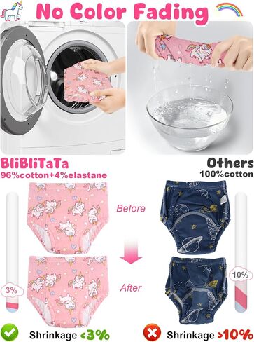Girls Potty Training Underwear Toilet Potty Underpants Cotton Absorbent Leak-Resistant Feel Wet 4 Pack for Toddler Baby 6 Unicorn Mermaid in Saudi Arabia