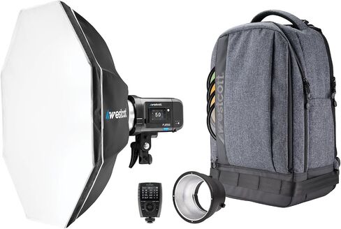 Westcott FJ250 250ws Strobe 1 Light Backpack | OLED Touchscreen, 0.01-0.9 Second Recycle, 850 Plus Full-Power Flashes, Bowens Mount, Fj-X3 S Sony Trigger in Kuwait