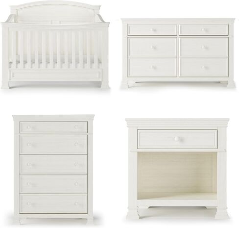 Child Craft Westgate Crib, Double Dresser, Chest, and Nightstand Nursery Set, 4-Piece, Includes 4-in-1 Convertible Crib, Dresser, Chest, and Nightstand (Vintage Linen) in Kuwait