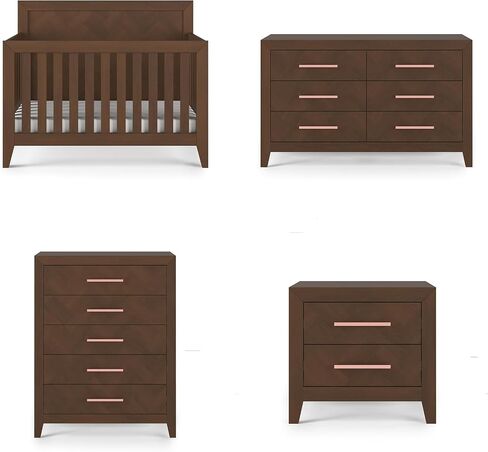 Child Craft Kieran Crib, Double Dresser and Chest Nursery Set, 3-Piece, Includes 4-in-1 Convertible Crib, Dresser and Chest, Grows with Your Baby (Crescent Gray) in Kuwait