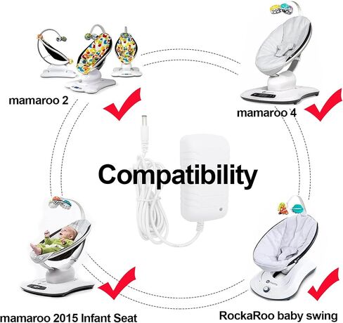 12V 3A Power Cord Replacement for 4moms Mamaroo 2/4, RockaRoo Baby Swing AC Adapter Charger 6.6 ft Cable in Kuwait