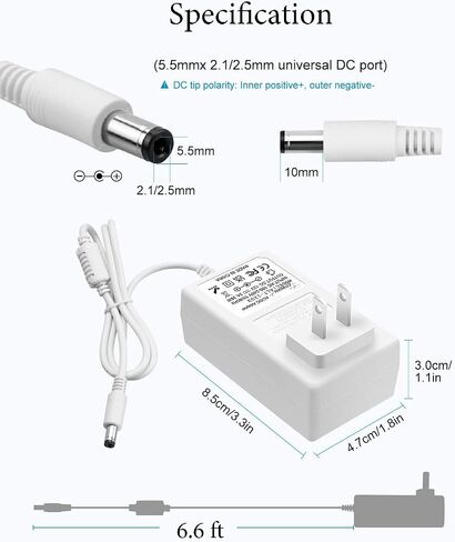 12V 3A Power Cord Replacement for 4moms Mamaroo 2/4, RockaRoo Baby Swing AC Adapter Charger 6.6 ft Cable in Kuwait