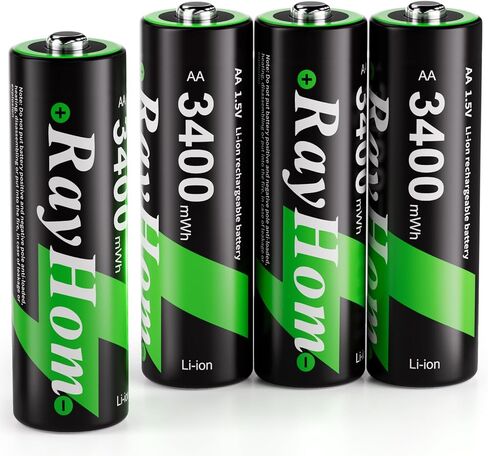 4 Pack 3400mWh Rechargeable Lithium Batteries AA | 2000+ Cycles, 1.5V Constant Output, Double A Batteries for Blink Camera, Remote Control Toys in Saudi Arabia