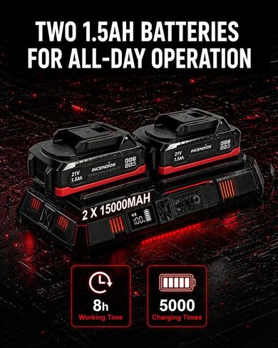 Cordless Electric Tile Vibration Tool 280cm, 882lbs/400kg Suction Power, 28,000 RPM, 9-Speed Adjustable, Handheld Automatic Tile Vibrator for Tiling Leveling Laying,2 Batteries Included in Kuwait