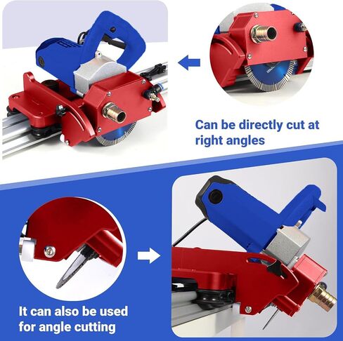 2300W Electric Tile Cutting System with 71" Rail Guide, 8000RPM Orbital Cutter, Wet & Dry Cutting, Bevel & Chamfer, Dual Tracks with Suction Base & Clamps, Water Feed Kit & Carry Bag in Kuwait