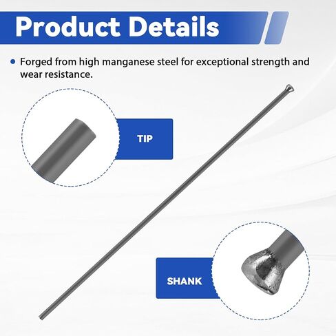 Needle Scaler Replacement Needles 100Pcs 3x180mm Heavy Duty Manganese Steel | Descaling Needles Fit for Needle Scaler, Size 1/8" x 7", Great for Rust, Paint and Weld Slag Removal in Kuwait