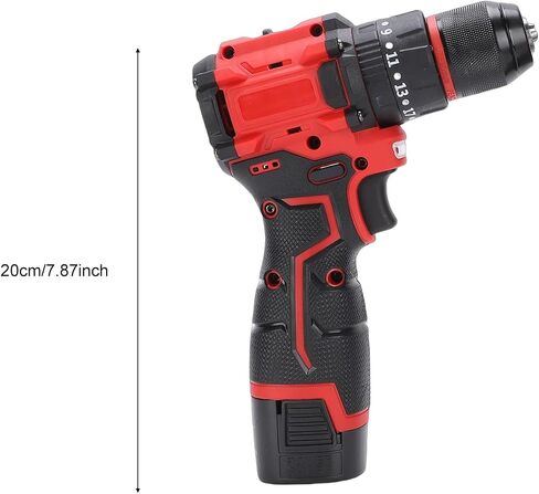16.8V Screwdriver and Electric Drill Set, With 3 Batteries, 25 Accessories and Tool Bag, for Home DIY, Woodworking, Red in Kuwait