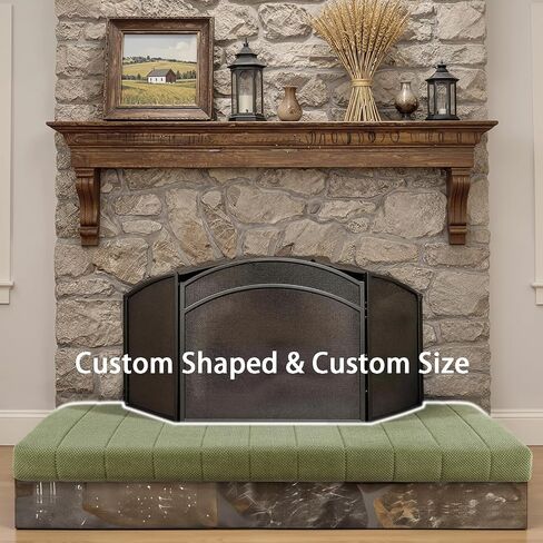 Custom Size Fireplace Baby Proof Proofing Corduroy Soft Hearth Cushion Pad Cover Edge Protector Bumper for Babies Chlid, Customized Window Bench Seat Foam Cushion for Indoor Furniture, Non Slip Bottom in Kuwait