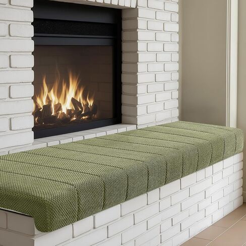 Custom Size Fireplace Baby Proof Proofing Corduroy Soft Hearth Cushion Pad Cover Edge Protector Bumper for Babies Chlid, Customized Window Bench Seat Foam Cushion for Indoor Furniture, Non Slip Bottom in Kuwait