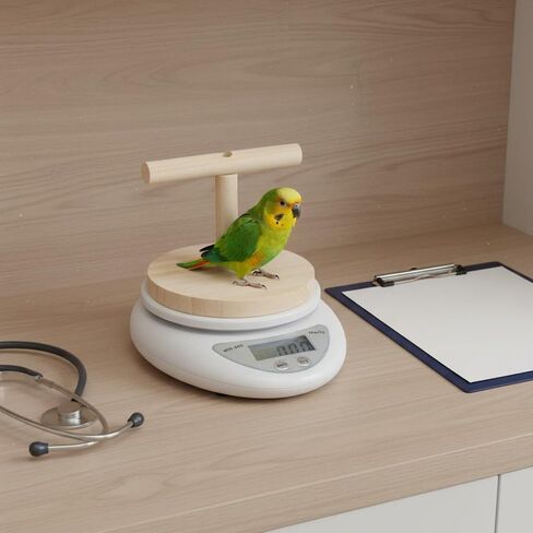 Parrot Scale Digital Scale Perch Scale with High Precision and T Perch Stand Suitable for Bird Care Diet Tracking Home use Travel Visits, Wooden T Stand in Kuwait