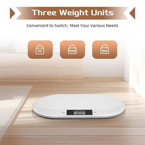 Baby Scale, Digital Infant Scale, LCD Display, Portable ABS Body, Rubber Feet, Accurate Growth Tracking, Baby Home, Pet Use, Clinic Use, 10g Precision, 20kg 55x32cm in Kuwait