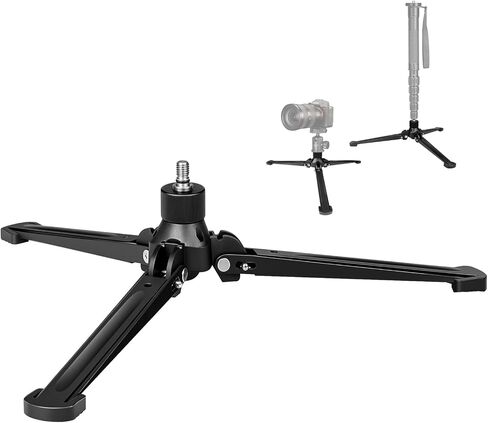 TONYBOO Monopod Tripod Base, Heavy Duty Aluminum Monopod Support Feet with 3/8-Inch Screw, Foldable Desktop Mini Tripod Stand for DSLR Camera, Stabilizer, Camcorder, Outdoor Photography-TM-5 in Kuwait