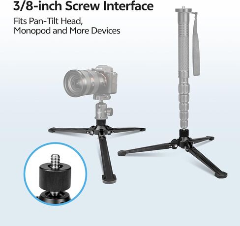 TONYBOO Monopod Tripod Base, Heavy Duty Aluminum Monopod Support Feet with 3/8-Inch Screw, Foldable Desktop Mini Tripod Stand for DSLR Camera, Stabilizer, Camcorder, Outdoor Photography-TM-5 in Kuwait