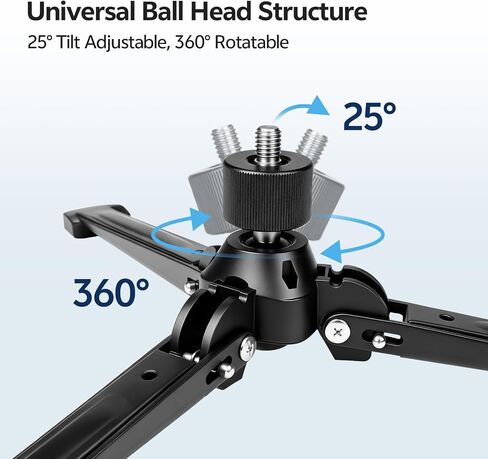 TONYBOO Monopod Tripod Base, Heavy Duty Aluminum Monopod Support Feet with 3/8-Inch Screw, Foldable Desktop Mini Tripod Stand for DSLR Camera, Stabilizer, Camcorder, Outdoor Photography-TM-5 in Kuwait