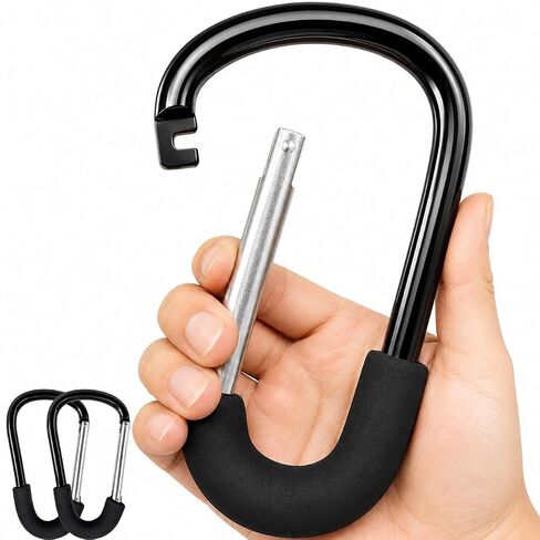 6.5-Inch Stroller Hooks for Bags, 2-Pack Extra Large Heavy-Duty Carabiner Clips, Universal Pram Accessories for Moms in Kuwait
