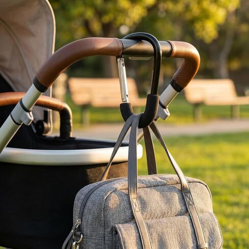 6.5-Inch Stroller Hooks for Bags, 2-Pack Extra Large Heavy-Duty Carabiner Clips, Universal Pram Accessories for Moms in Kuwait