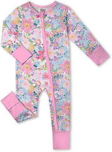 Weiwei Pajamas for Baby Boys & Girls, Viscose from Bamboo Footie Pajamas Convertible Newborn Sleeper, Zipper Onesie 0-24M,YKK in Kuwait