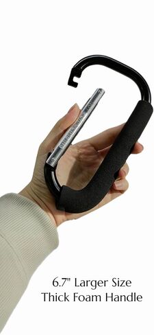 2 Pack Stroller Hooks, 6.7" Extra Large Carabiner for Shopping Bags, Luggage, Diaper Bags, Purses, Dog Leash, Camping, Garage, Large Carabiner, Baby Essentials in Kuwait