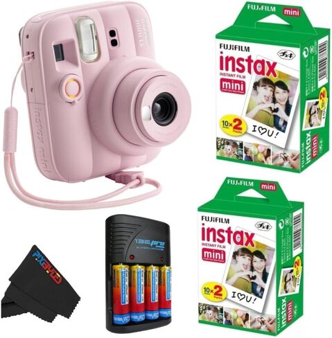 FUJIFILM INSTAX MINI 13 Instant Film Camera - Fujifilm Instax Mini Instant Film for Mini Camera...(Candy Pink Camera, 2 x Mini Twin Pack + 4 AA Batteries) in Kuwait