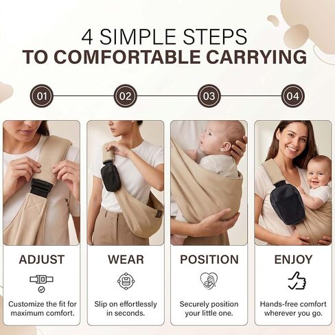 LizaBloom Baby Sling Carrier, Hands-Free Side Hip Baby Carrier (15-44 lbs) | Toddler Hip Carrier & Baby Sling in Kuwait