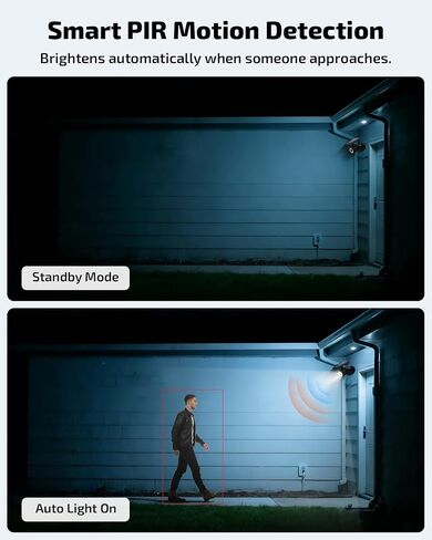 Solar Powered Fake Security Camera Outdoor with Motion Sensor Floodlight | Dummy Surveillance Camera, LED Deterrent Light, Battery Powered, IP66 Waterproof in Kuwait