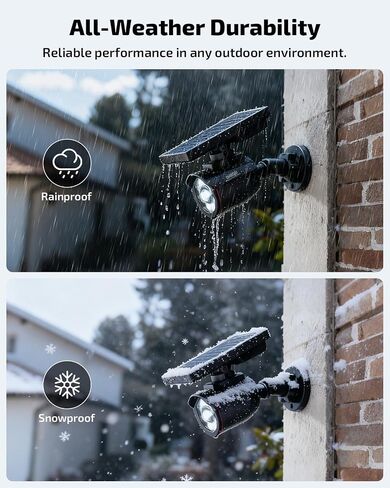 Solar Powered Fake Security Camera Outdoor with Motion Sensor Floodlight | Dummy Surveillance Camera, LED Deterrent Light, Battery Powered, IP66 Waterproof in Kuwait