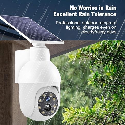 Dummy Fake Security Cameras, Solar Powered Surveillance Security Camera | Outdoor CCTV Dome, Sensor Light, LED Light for Night, Waterproof, for Yard Patio Pathway Outdoor Safety Alert (White 1 Pack) in Kuwait