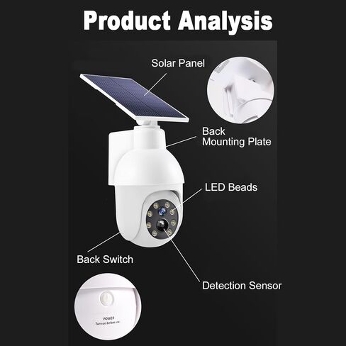 Dummy Fake Security Cameras, Solar Powered Surveillance Security Camera | Outdoor CCTV Dome, Sensor Light, LED Light for Night, Waterproof, for Yard Patio Pathway Outdoor Safety Alert (White 1 Pack) in Kuwait