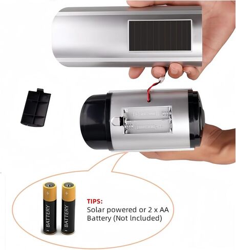 Dummy Solar Security Camera, Fake Surveillance System with Realistic Red Flashing Lights Indoor/Outdoor (Silvery) in Kuwait