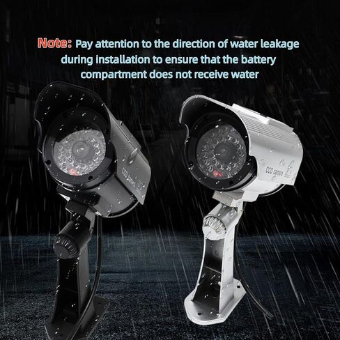 Dummy Solar Security Camera, Fake Surveillance System with Realistic Red Flashing Lights Indoor/Outdoor (Silvery) in Kuwait