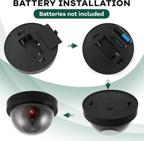 Kanayu 4 Pack Dummy Fake Camera CCTV Dome Fake Security with Flashing Red LED Light Wireless Surveillance Dummy CCTV for Outside Decoy Camera with Screws Tape for Indoor Outdoor Home (Black) in Kuwait