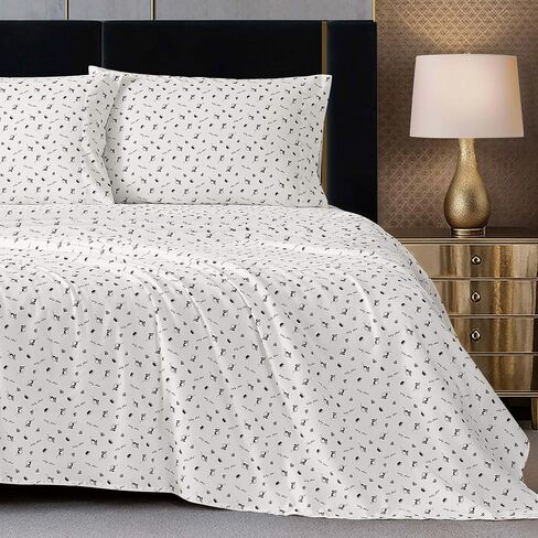 Baby Phat Natural Cheetah Printed Microfiber Sheet Set, 100% Polyester, Brown, King in Kuwait